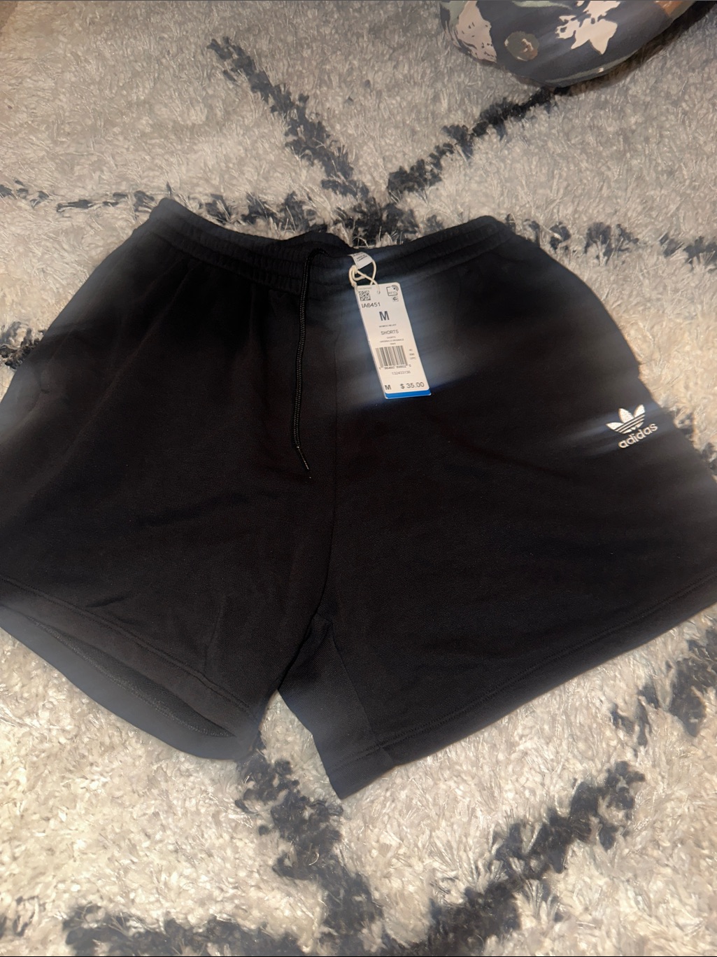 Adidas Black Trefoil Athletic Drawstring Shorts